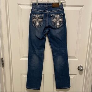Women's Blue Jeans with Embroidered Pockets
